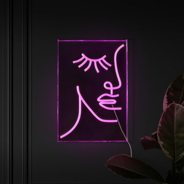 Half-Face Contemporary Glam Acrylic Box USB Operated LED Neon Light - JONATHAN Y